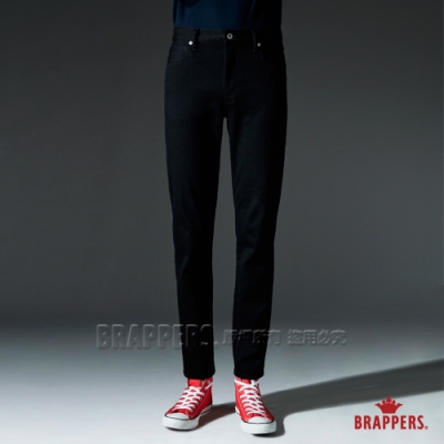 BRAPPERS 男款 HM-中腰系列-酷黑彈性直筒褲-黑