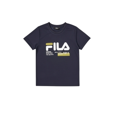 FILA KIDS 童短袖圓領上衣-丈青 1TEY-4906-NV