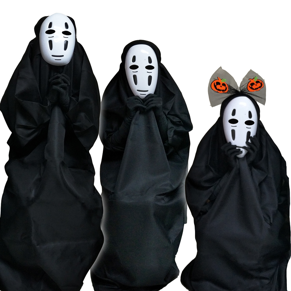 摩達客 派對變裝cosplay萬聖節化妝舞會-無臉男三件組(服飾+面具+手套）