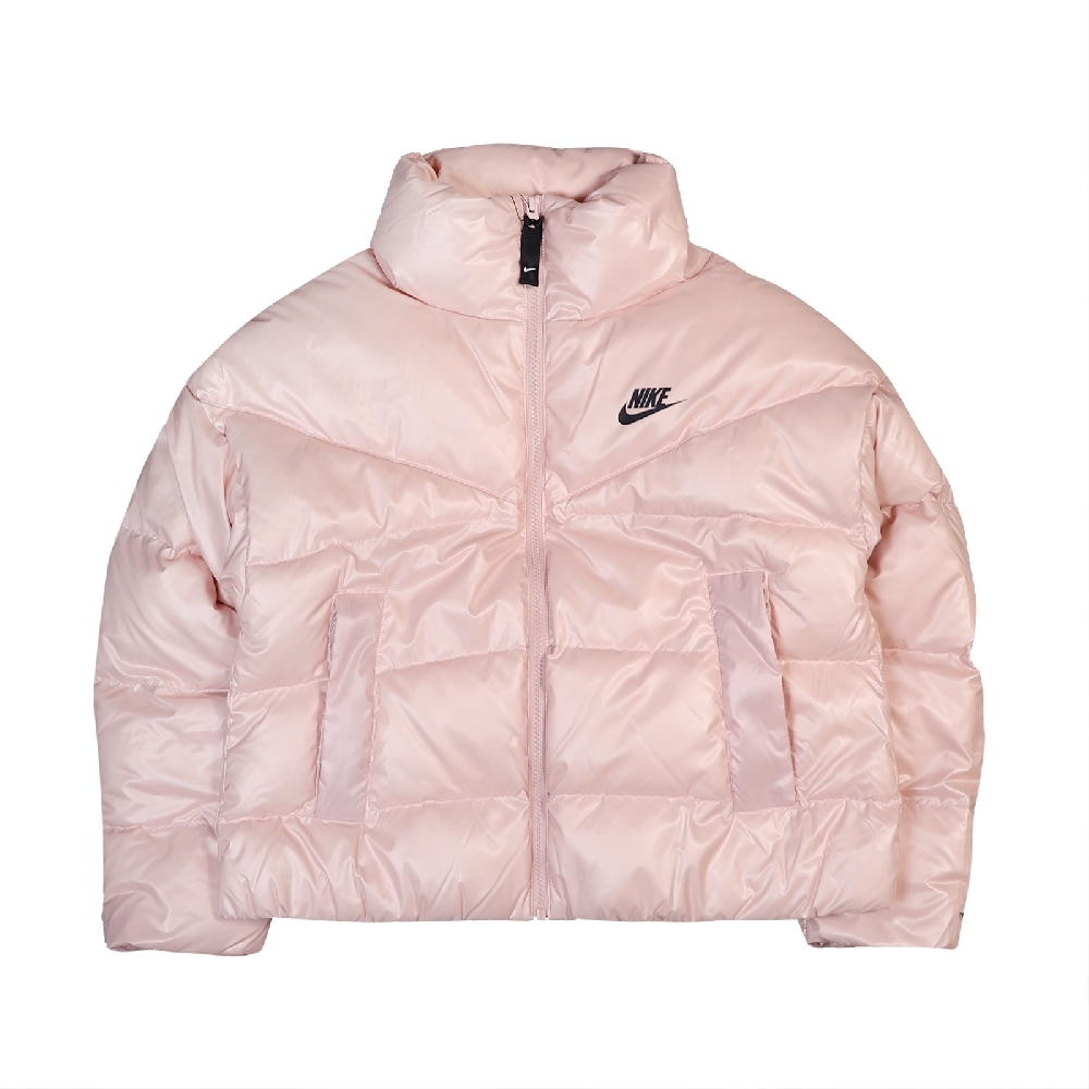 Nike 外套 Therma-FIT City Jacket 女款 保暖 內刷毛 羽絨外套 防小雨 粉 黑 DH4080-601