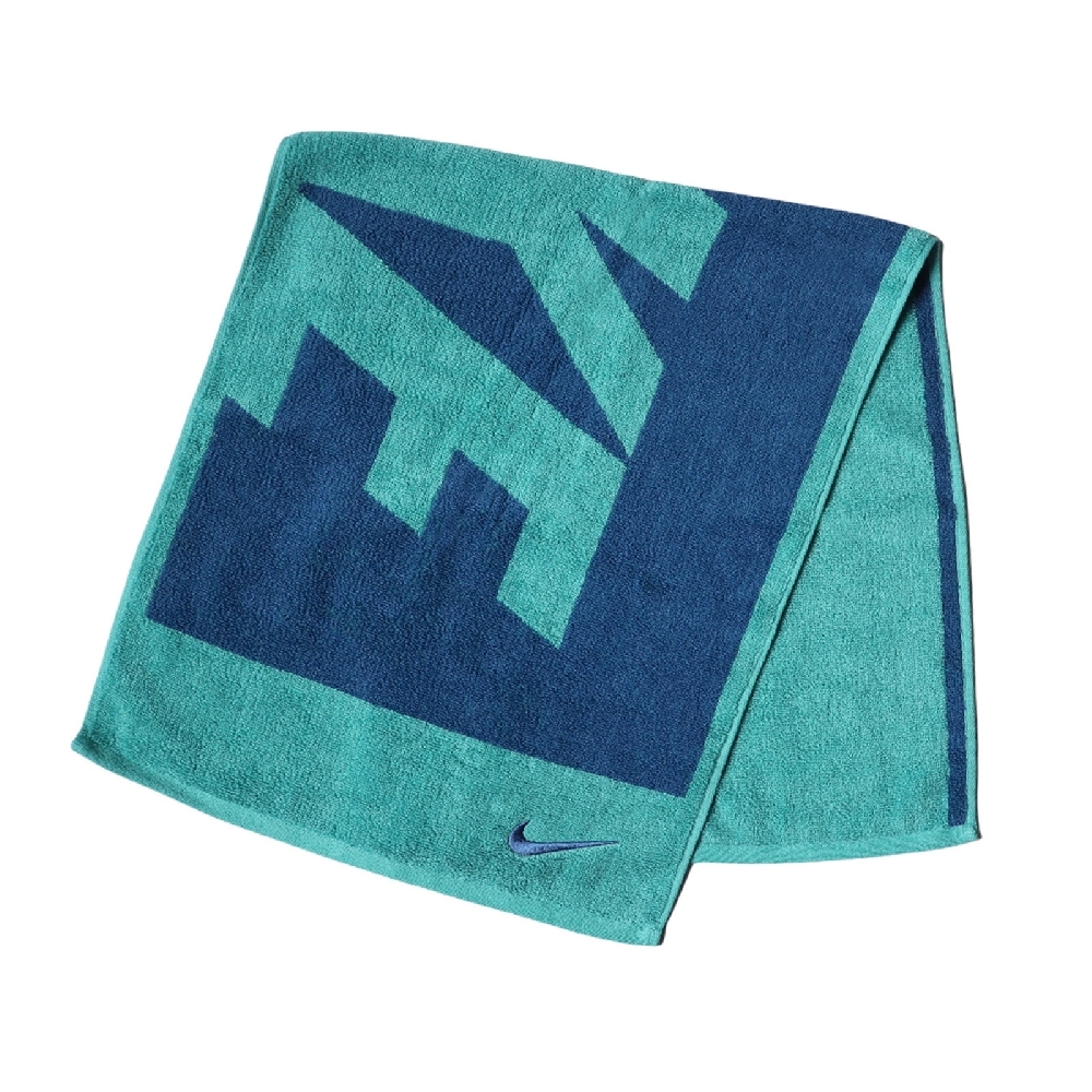 Nike 毛巾 Jacquard Towel 男女款 運動 路跑 擦汗 純棉 盒裝 藍綠 N100153930-4MD