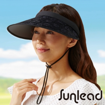 Sunlead 防風吹落款。防曬立體長帽簷抗UV遮陽帽/中空帽