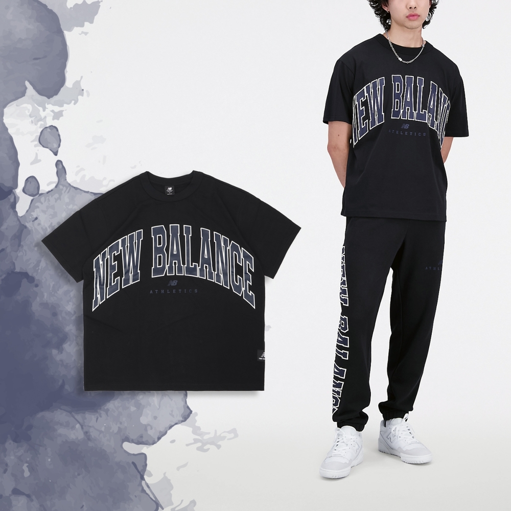 New Balance 短袖 Unissentials Classics Cotton 男女款 中性 黑 藍 寬版 短T UT31551BK