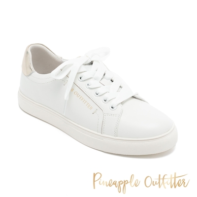 Pineapple-Outfitter-KEITH 真皮拼接休閒鞋-白金色