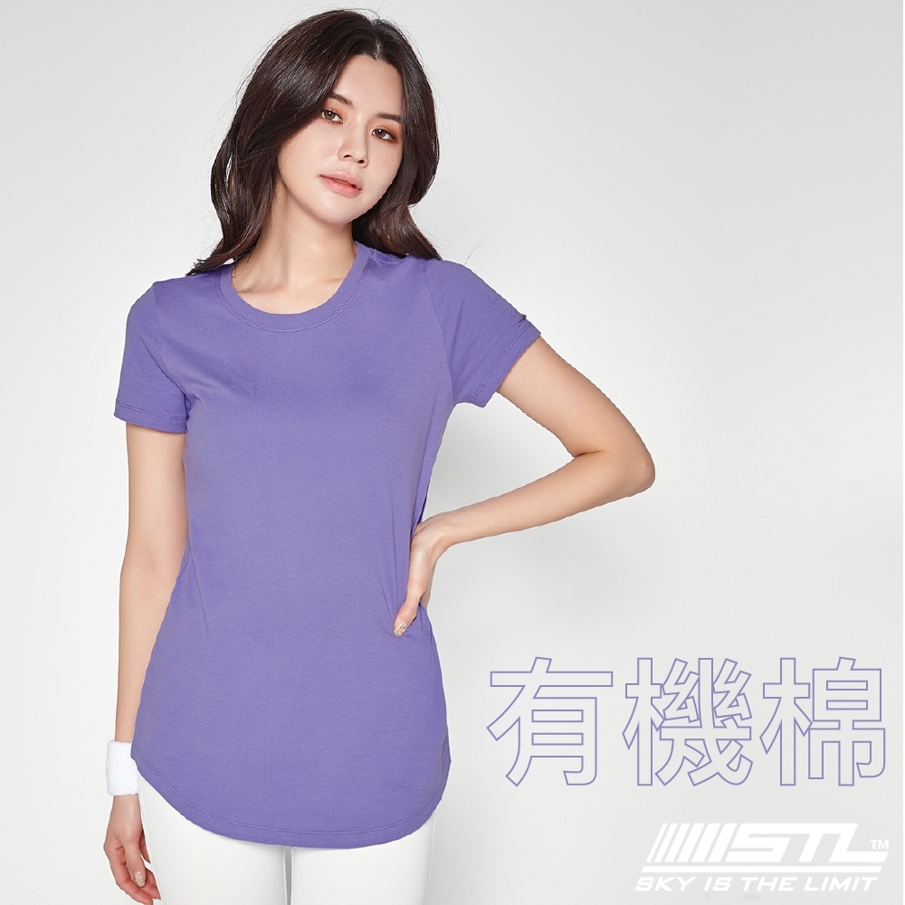 (Y!卡享11%回饋) STL Yoga 韓國 Organic有機棉 SS 女有機棉 圓領短袖T恤/上衣 紫色小馬PurplePony