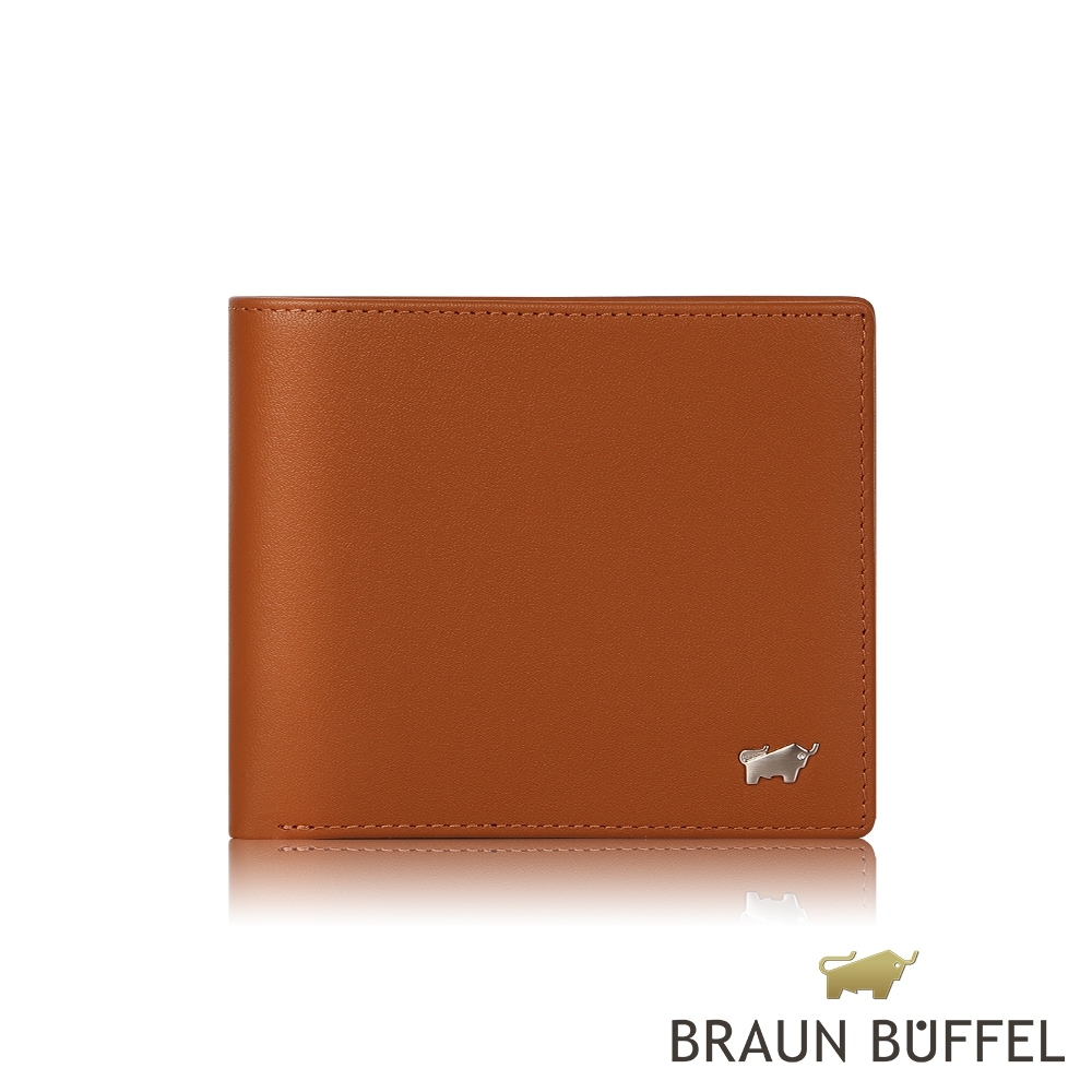 【BRAUN BUFFEL 德國小金牛】台灣總代理 魅惑 12卡中間翻透明窗短夾-杏仁巧克力色/BF508-317-SAL