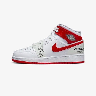 NIKE AIR JORDAN 1 MID SS (GS)大童籃球鞋男鞋女鞋-白紅-DR6496116