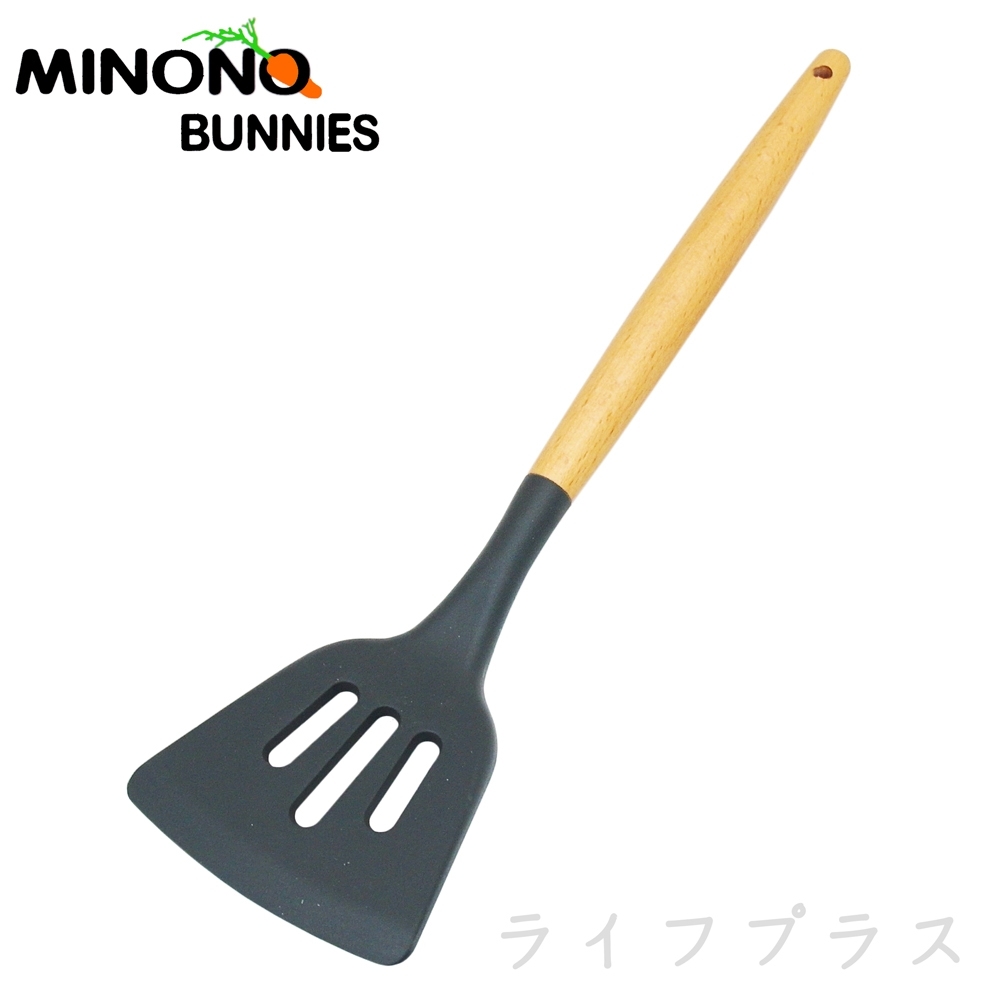 MINONO 米諾諾不沾鍋櫸木矽膠瀝油鍋鏟-2入