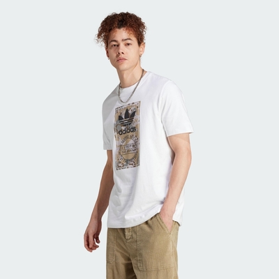 adidas 上衣 男款 短袖上衣 運動 三葉草 亞規 CAMO TONGUE TEE 白 IL5119