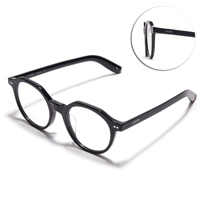 CARIN 切角圓框膠框光學眼鏡 NewJeans代言/黑#RAMS P C1