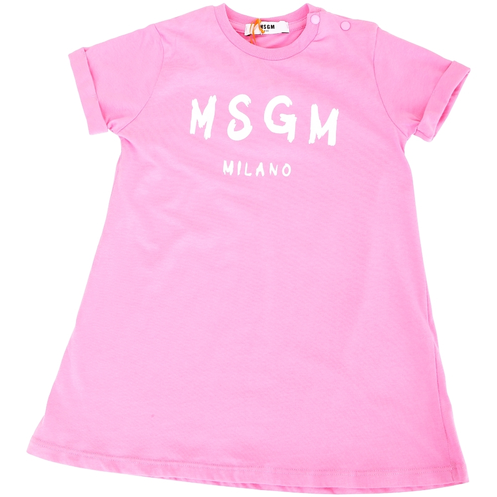 MSGM 童裝 油漆塗鴉字母粉色短袖TEE T恤(30M)