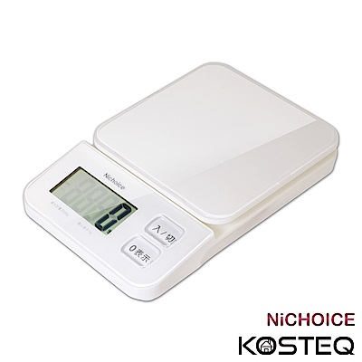 KOSTEQ 新水晶感Nichoice廚房電子料理秤-白