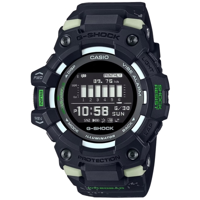 CASIO 卡西歐 G-SHOCK 藍牙連線 夜光迷彩電子腕錶 禮物推薦 畢業禮物 58.2*49.3mm / GBD-100LM-1