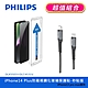 【PHILIPS飛利浦】 IPhone 14系列 防窺視鋼化玻璃保護貼+USB-C to Lightning手機充電線1m(DLK5502~06+DLC4531V) product thumbnail 2