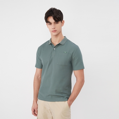 GIORDANO 男裝涼感華夫格POLO衫 - 51 竹青綠