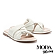 拖鞋  MODA MODAY 簡約蓬蓬感交叉條帶羊皮低跟拖鞋－白 product thumbnail 1