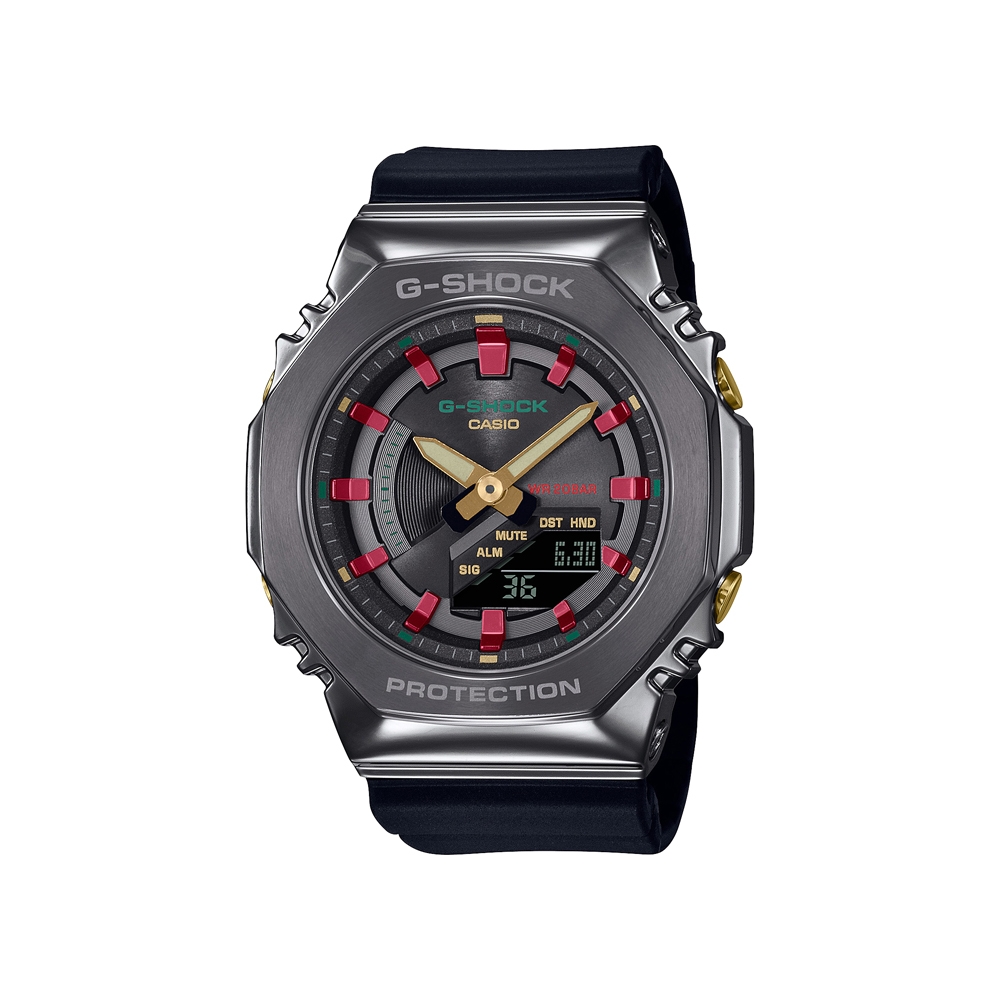 CASIO卡西歐 G-SHOCK 聖誕節慶款 金屬錶殼 八角形錶殼 GM-S2100CH-1A_40.4mm