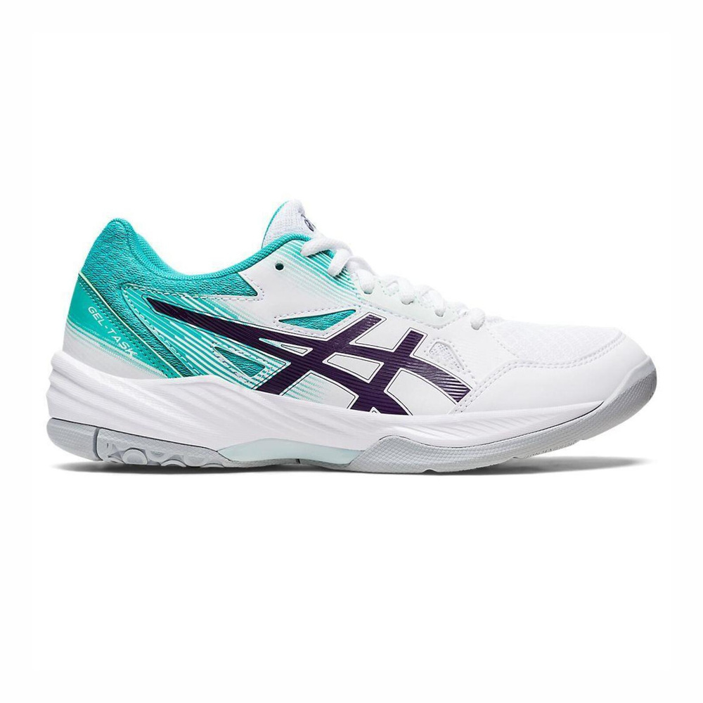 Asics GEL-Task 3 [1072A082-100] 女 排球鞋 運動 訓練 室內 緩震 支撐 透氣 白湖水綠