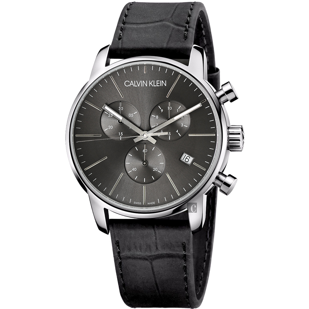 Calvin Klein CK City 都會紳士計時手錶-黑/43mm