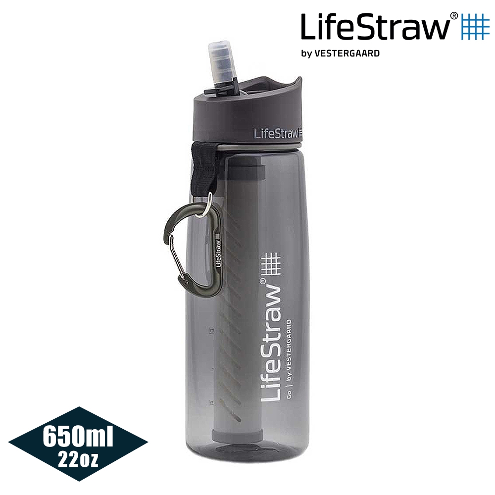 LifeStraw Go二段式過濾生命淨水瓶 650ml｜灰色