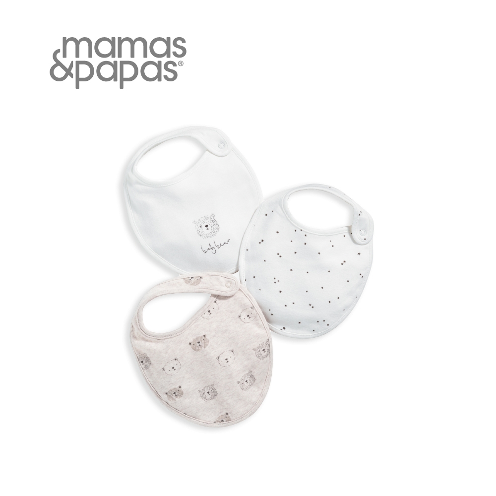 Mamas&Papas 小熊貝爾-單面領巾/口水巾3件組