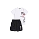 FILA KIDS 童舒適休閒運動套裝 上衣+短褲-白色 1WTY-4910-WT product thumbnail 1