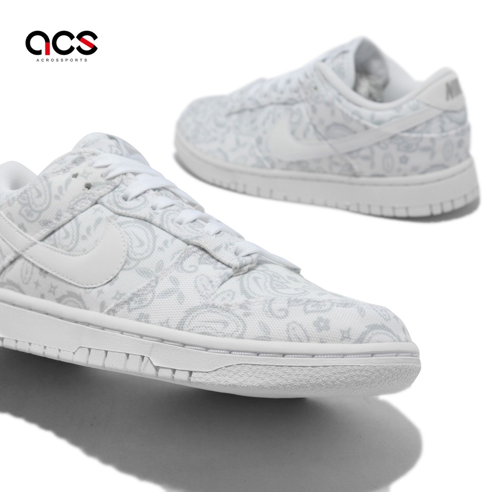 Nike 休閒鞋Wmns Dunk Low ESS 女鞋白灰腰果花變形蟲White Paisley