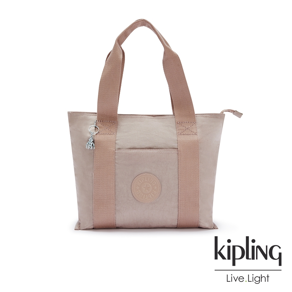 Kipling 玫瑰拿鐵色手提包-ERA S