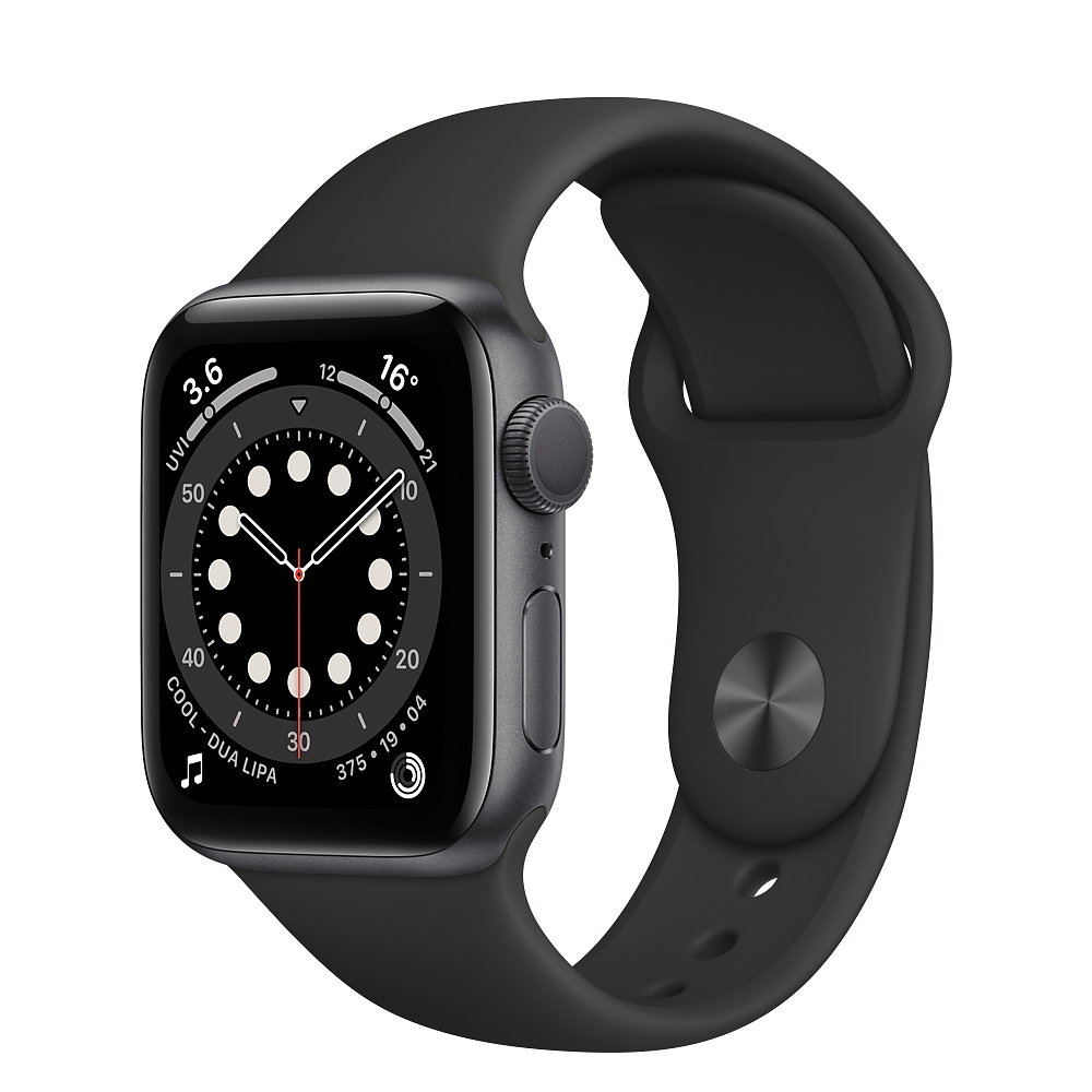 Apple Watch Series 6 (GPS) 40mm 太空灰鋁金屬錶殼+黑色錶帶(MG133TA