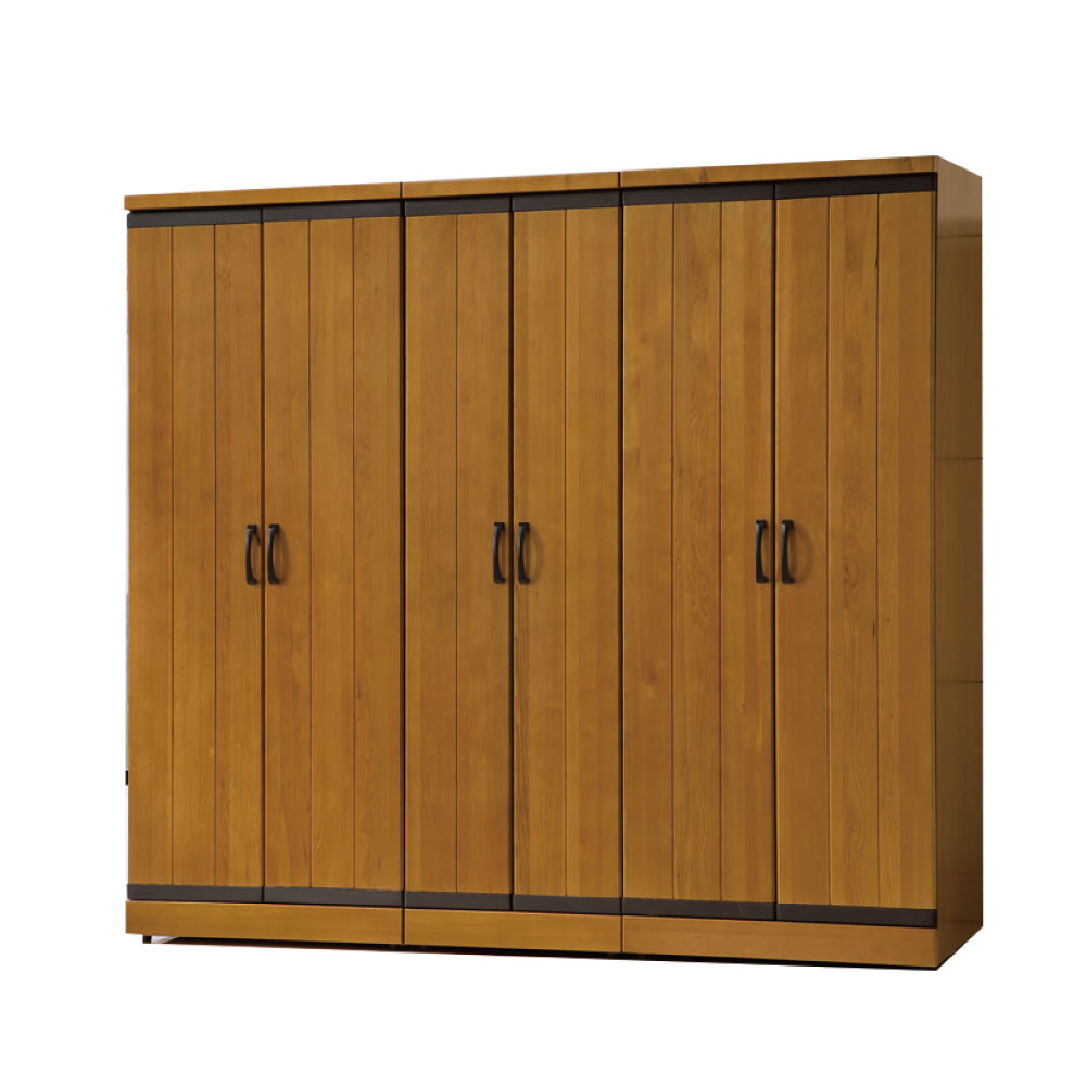 綠活居 麥利特時尚7.1尺實木衣櫃/收納櫃組合-222x59x196cm-免組