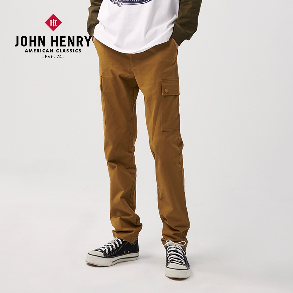 JOHN HENRY 雙口袋造型長褲-三色 (卡其色)