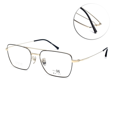 MA-JI MASATOMO 復古雙槓方框光學眼鏡 日本鈦 PLUS M系列/黑 金#PMJ075 C1