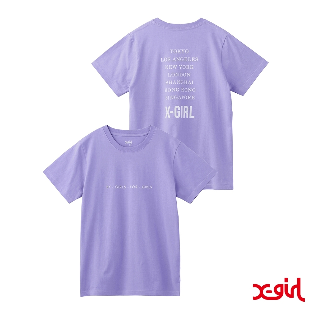 X-girl CITIES S/S REGULAR TEE短袖T恤-紫