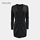 EPISODE - 舒適修身立體紋綁帶V領長版針織開衫（黑） product thumbnail 1
