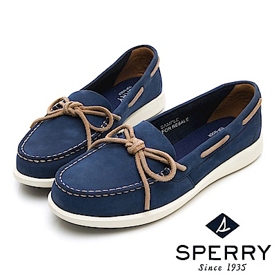 SPERRY 頂級牛皮經典手工縫製帆船鞋(女)-海軍藍