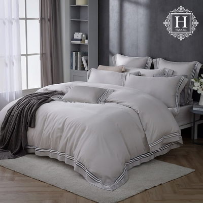 HOYA H Series 特大100支極緻天絲鑲織系列薄被套床包六件組-艾爾希