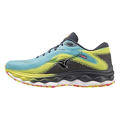 Mizuno Wave Sky 7 [J1GC230203] 男 慢跑鞋 運動 路跑 緩震 透氣 耐磨 美津濃 藍黃灰