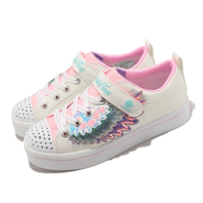 Skechers 燈鞋 S Lights-Twi-Lites 2 白 翅膀 童鞋 中童 發光 愛心 低筒 小朋友 314454LWMLT