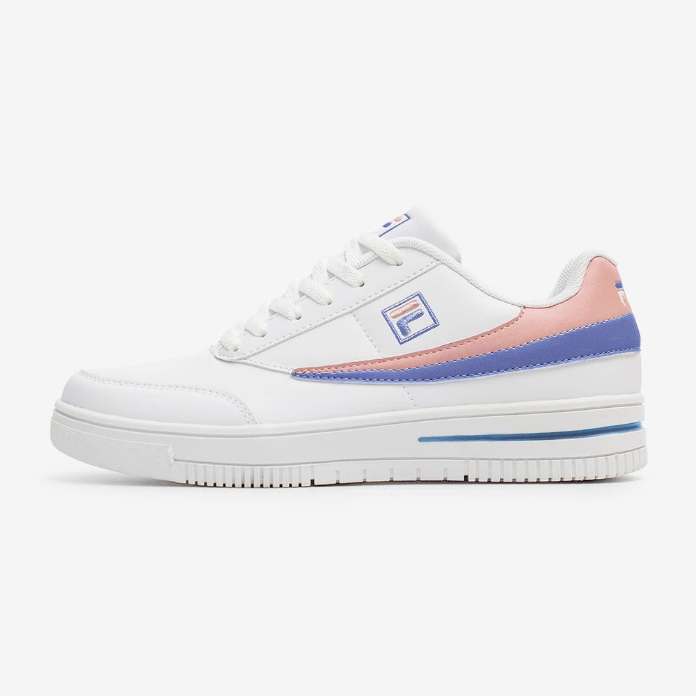 【FILA】ORIG TENNIS TW 女網球休閒鞋 板鞋 粉橘+粉紫 小白鞋 運動鞋(5-J310W-119)