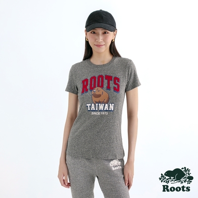 Roots女裝- ANIMAL FRIENDS ARCH 短袖T恤-灰色