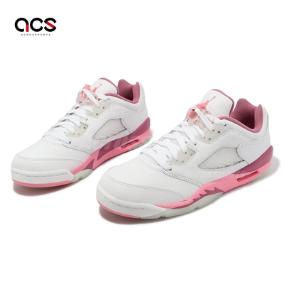 Nike 休閒鞋Air Jordan 5 Retro Low GS 女鞋大童鞋白珊瑚粉AJ5