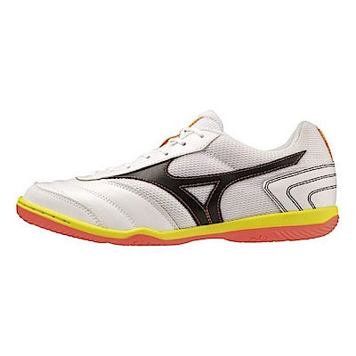 Mizuno MRL Sala Club IN [Q1GA230381] 男 足球鞋 運動 訓練 室內 耐磨 皮革 白橘