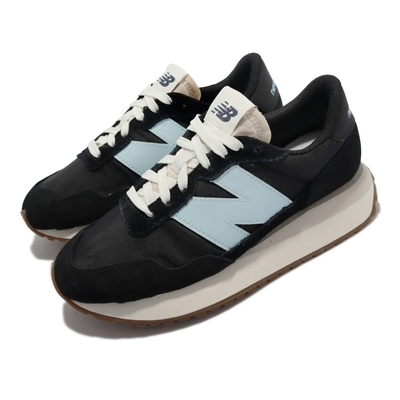 New Balance 休閒鞋 237 經典 復古 女鞋 紐巴倫 麂皮 異材質拼接 穿搭推薦 黑 米 藍 WS237GD-B