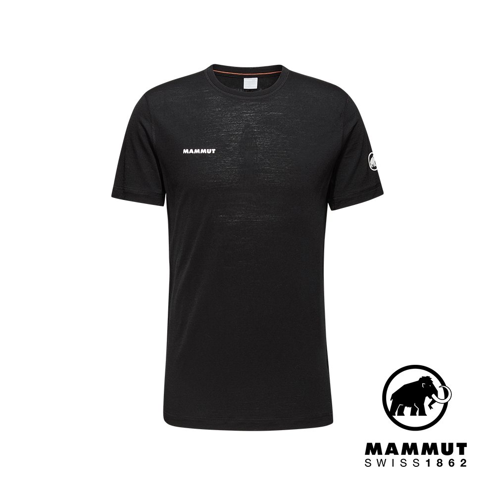 【Mammut 長毛象】Tree Wool FL T-Shirt Men 羊毛混紡快乾抗臭短袖T恤 黑色 男款 #1017-06660