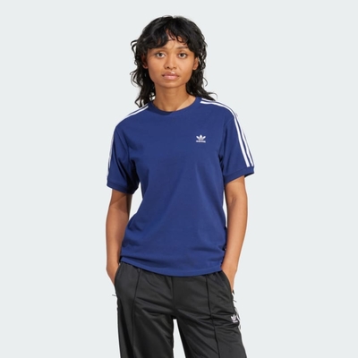 adidas 愛迪達 上衣 女款 短袖上衣 運動 三葉草 3 STRIPE TEE 藍 IR8053