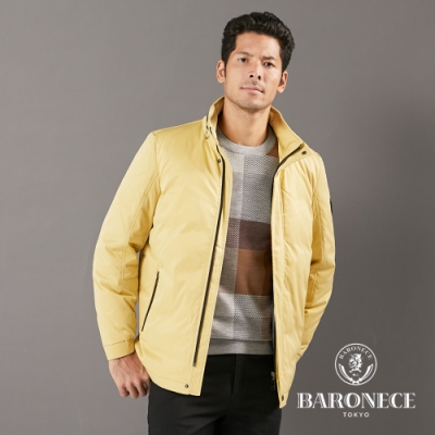 BARONECE 百諾禮士休閒商務 男裝 長版掛帽羽絨夾克外套--黃色(1206771-55)
