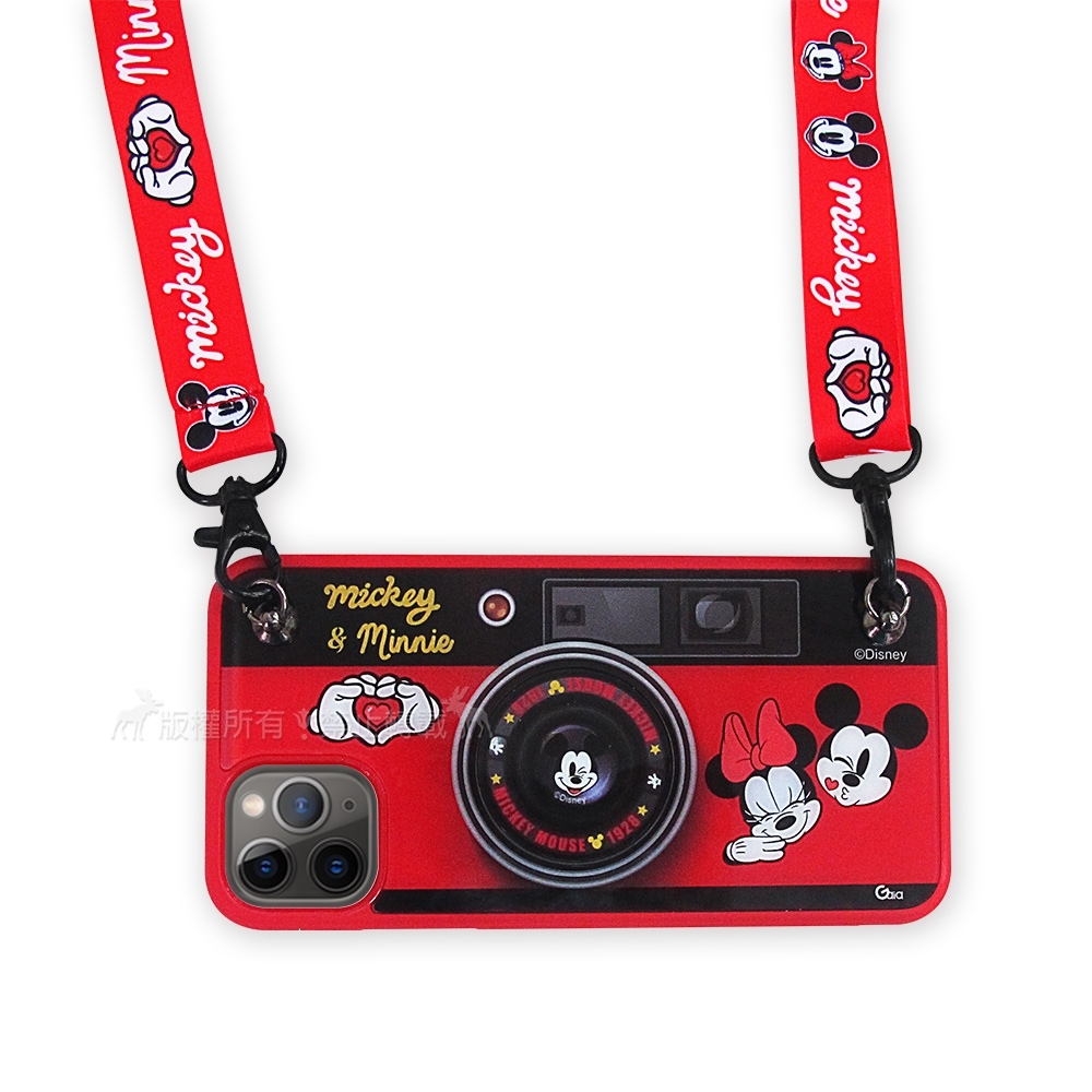 迪士尼相機造型 iPhone 11 Pro Max 6.5吋保護殼掛繩支架禮盒組(米奇)