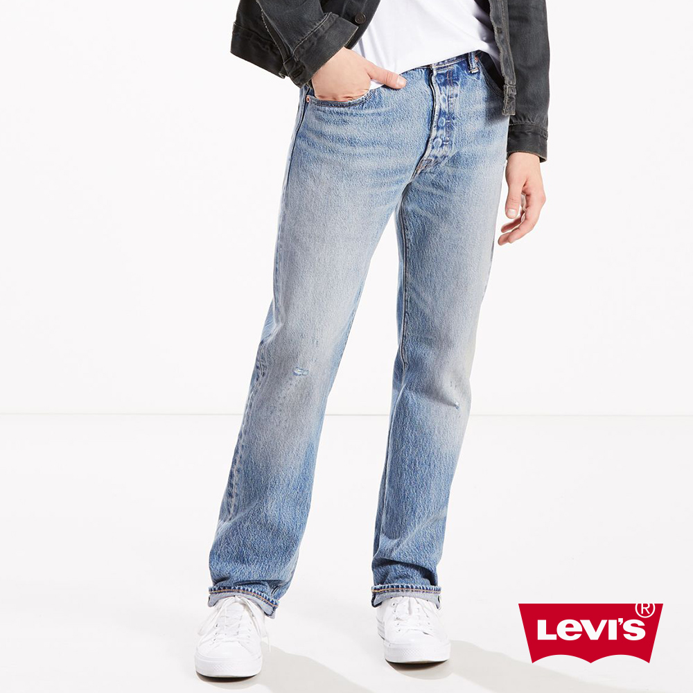 Levis 男款 排扣直筒牛仔長褲 / 硬挺厚磅