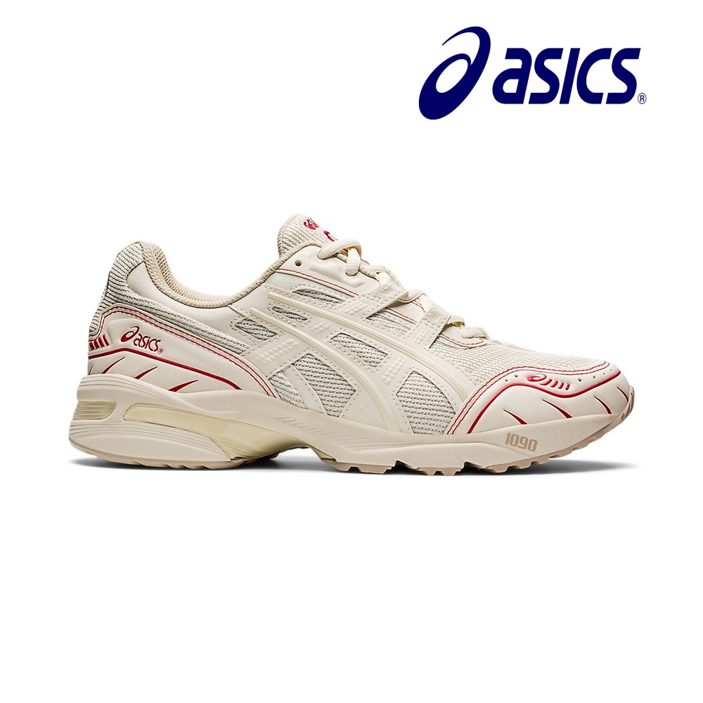 【asics 亞瑟士】GEL-1090 男女中性款 運動休閒鞋 慢跑鞋 米色 賽車鞋復刻版(1203A159-200)