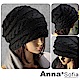 AnnaSofia 韓層辮編款 毛線針織毛帽(黑系) product thumbnail 1